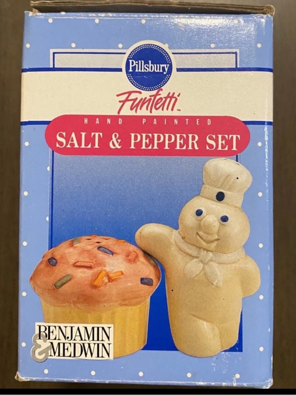 Vintage 1980's Pillsbury Funfetti Hand Painted Salt & Pepper Shakers